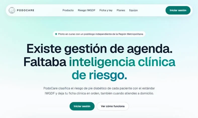 Página de inicio de PodoCare: clasificación de riesgo de pie diabético según IWGDF